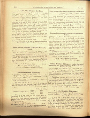 Verordnungs-Blatt für Eisenbahnen und Schiffahrt: Veröffentlichungen in Tarif- und Transport-Angelegenheiten 19001115 Seite: 10