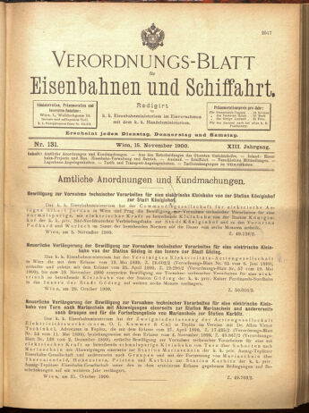 Verordnungs-Blatt für Eisenbahnen und Schiffahrt: Veröffentlichungen in Tarif- und Transport-Angelegenheiten 19001115 Seite: 21