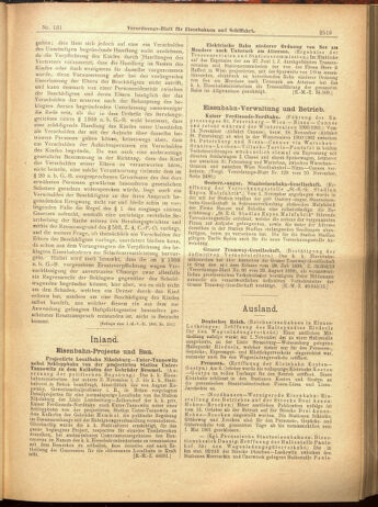 Verordnungs-Blatt für Eisenbahnen und Schiffahrt: Veröffentlichungen in Tarif- und Transport-Angelegenheiten 19001115 Seite: 23