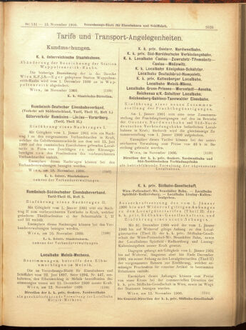 Verordnungs-Blatt für Eisenbahnen und Schiffahrt: Veröffentlichungen in Tarif- und Transport-Angelegenheiten 19001115 Seite: 29