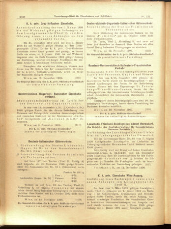 Verordnungs-Blatt für Eisenbahnen und Schiffahrt: Veröffentlichungen in Tarif- und Transport-Angelegenheiten 19001115 Seite: 30