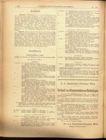 Verordnungs-Blatt für Eisenbahnen und Schiffahrt: Veröffentlichungen in Tarif- und Transport-Angelegenheiten 19001117 Seite: 12