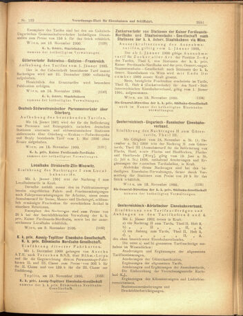 Verordnungs-Blatt für Eisenbahnen und Schiffahrt: Veröffentlichungen in Tarif- und Transport-Angelegenheiten 19001117 Seite: 15