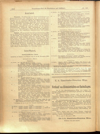 Verordnungs-Blatt für Eisenbahnen und Schiffahrt: Veröffentlichungen in Tarif- und Transport-Angelegenheiten 19001117 Seite: 36