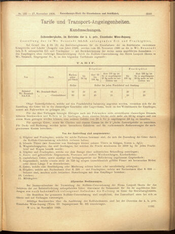 Verordnungs-Blatt für Eisenbahnen und Schiffahrt: Veröffentlichungen in Tarif- und Transport-Angelegenheiten 19001117 Seite: 37