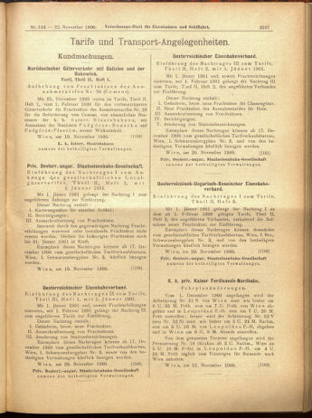 Verordnungs-Blatt für Eisenbahnen und Schiffahrt: Veröffentlichungen in Tarif- und Transport-Angelegenheiten 19001122 Seite: 39