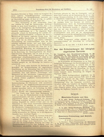 Verordnungs-Blatt für Eisenbahnen und Schiffahrt: Veröffentlichungen in Tarif- und Transport-Angelegenheiten 19001127 Seite: 2