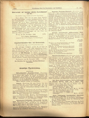 Verordnungs-Blatt für Eisenbahnen und Schiffahrt: Veröffentlichungen in Tarif- und Transport-Angelegenheiten 19001127 Seite: 8