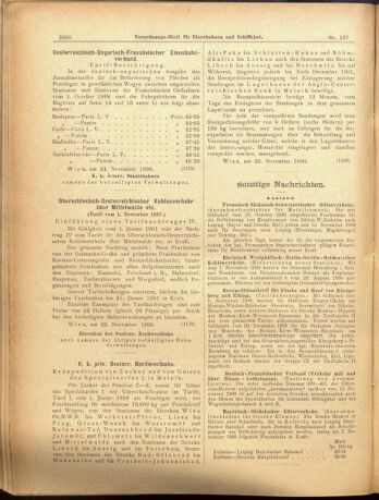 Verordnungs-Blatt für Eisenbahnen und Schiffahrt: Veröffentlichungen in Tarif- und Transport-Angelegenheiten 19001129 Seite: 8