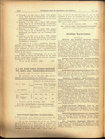 Verordnungs-Blatt für Eisenbahnen und Schiffahrt: Veröffentlichungen in Tarif- und Transport-Angelegenheiten 19001201 Seite: 8