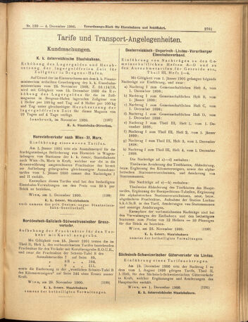 Verordnungs-Blatt für Eisenbahnen und Schiffahrt: Veröffentlichungen in Tarif- und Transport-Angelegenheiten 19001204 Seite: 13