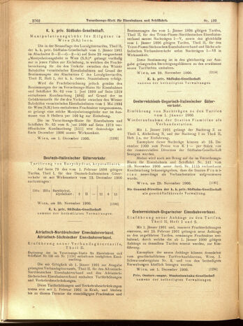 Verordnungs-Blatt für Eisenbahnen und Schiffahrt: Veröffentlichungen in Tarif- und Transport-Angelegenheiten 19001204 Seite: 46