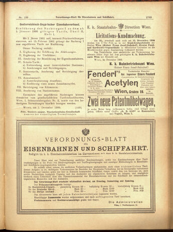 Verordnungs-Blatt für Eisenbahnen und Schiffahrt: Veröffentlichungen in Tarif- und Transport-Angelegenheiten 19001204 Seite: 47