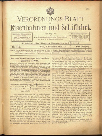 Verordnungs-Blatt für Eisenbahnen und Schiffahrt: Veröffentlichungen in Tarif- und Transport-Angelegenheiten 19001204 Seite: 65