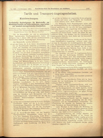 Verordnungs-Blatt für Eisenbahnen und Schiffahrt: Veröffentlichungen in Tarif- und Transport-Angelegenheiten 19001204 Seite: 69