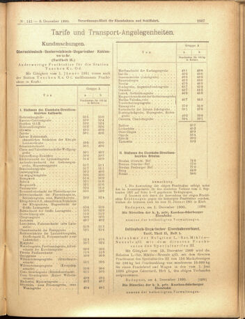 Verordnungs-Blatt für Eisenbahnen und Schiffahrt: Veröffentlichungen in Tarif- und Transport-Angelegenheiten 19001208 Seite: 7