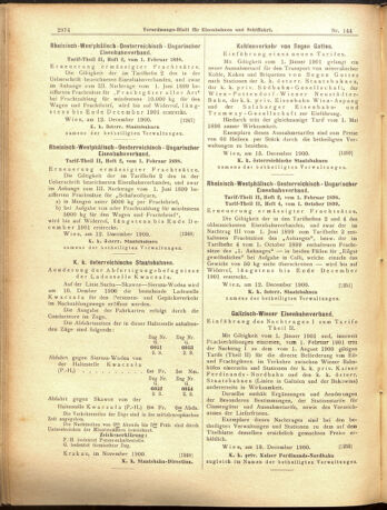 Verordnungs-Blatt für Eisenbahnen und Schiffahrt: Veröffentlichungen in Tarif- und Transport-Angelegenheiten 19001215 Seite: 10