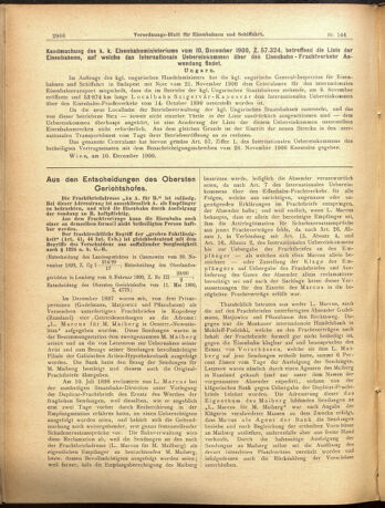 Verordnungs-Blatt für Eisenbahnen und Schiffahrt: Veröffentlichungen in Tarif- und Transport-Angelegenheiten 19001215 Seite: 2