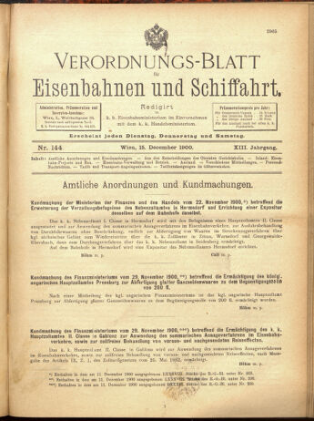 Verordnungs-Blatt für Eisenbahnen und Schiffahrt: Veröffentlichungen in Tarif- und Transport-Angelegenheiten 19001215 Seite: 49