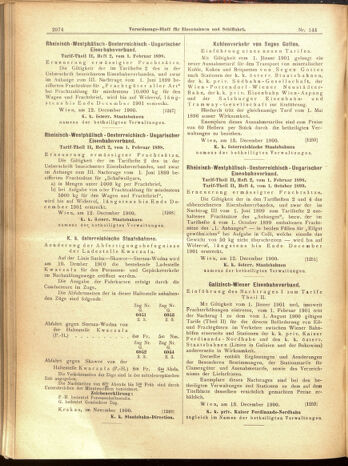 Verordnungs-Blatt für Eisenbahnen und Schiffahrt: Veröffentlichungen in Tarif- und Transport-Angelegenheiten 19001215 Seite: 58