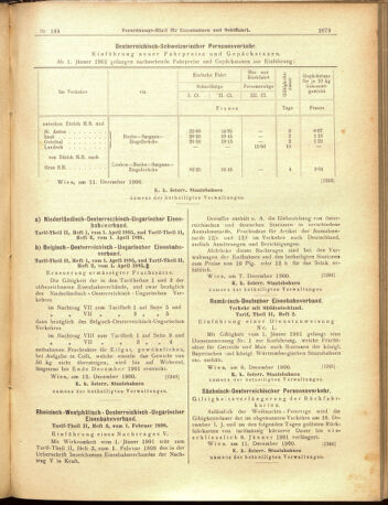 Verordnungs-Blatt für Eisenbahnen und Schiffahrt: Veröffentlichungen in Tarif- und Transport-Angelegenheiten 19001215 Seite: 9