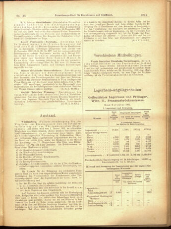 Verordnungs-Blatt für Eisenbahnen und Schiffahrt: Veröffentlichungen in Tarif- und Transport-Angelegenheiten 19001218 Seite: 43