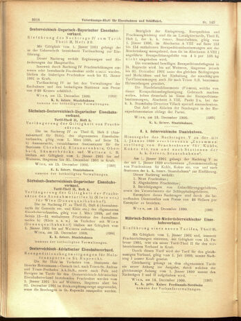 Verordnungs-Blatt für Eisenbahnen und Schiffahrt: Veröffentlichungen in Tarif- und Transport-Angelegenheiten 19001218 Seite: 46