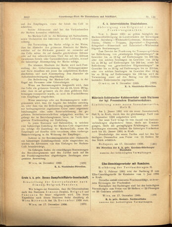 Verordnungs-Blatt für Eisenbahnen und Schiffahrt: Veröffentlichungen in Tarif- und Transport-Angelegenheiten 19001220 Seite: 10