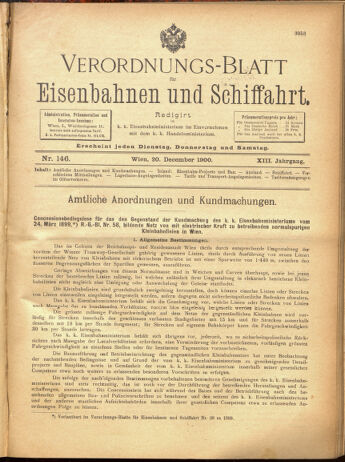 Verordnungs-Blatt für Eisenbahnen und Schiffahrt: Veröffentlichungen in Tarif- und Transport-Angelegenheiten 19001220 Seite: 41