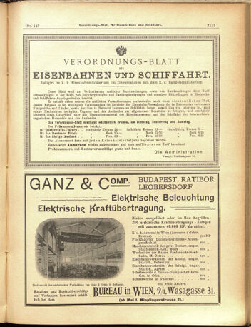 Verordnungs-Blatt für Eisenbahnen und Schiffahrt: Veröffentlichungen in Tarif- und Transport-Angelegenheiten 19001222 Seite: 21