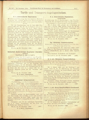 Verordnungs-Blatt für Eisenbahnen und Schiffahrt: Veröffentlichungen in Tarif- und Transport-Angelegenheiten 19001222 Seite: 75