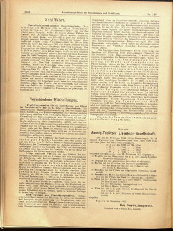 Verordnungs-Blatt für Eisenbahnen und Schiffahrt: Veröffentlichungen in Tarif- und Transport-Angelegenheiten 19001225 Seite: 28