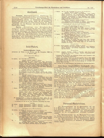 Verordnungs-Blatt für Eisenbahnen und Schiffahrt: Veröffentlichungen in Tarif- und Transport-Angelegenheiten 19001229 Seite: 100