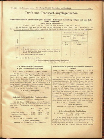 Verordnungs-Blatt für Eisenbahnen und Schiffahrt: Veröffentlichungen in Tarif- und Transport-Angelegenheiten 19001229 Seite: 101