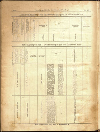 Verordnungs-Blatt für Eisenbahnen und Schiffahrt: Veröffentlichungen in Tarif- und Transport-Angelegenheiten 19001229 Seite: 88