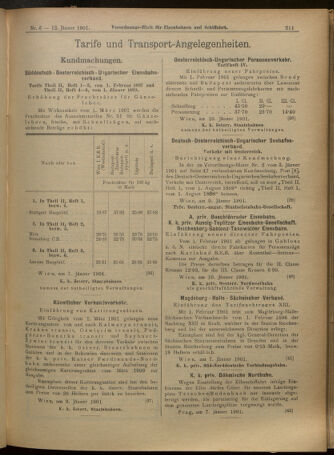 Verordnungs-Blatt für Eisenbahnen und Schiffahrt: Veröffentlichungen in Tarif- und Transport-Angelegenheiten 19010112 Seite: 7