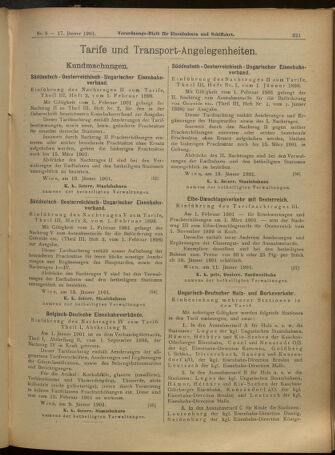 Verordnungs-Blatt für Eisenbahnen und Schiffahrt: Veröffentlichungen in Tarif- und Transport-Angelegenheiten 19010117 Seite: 14