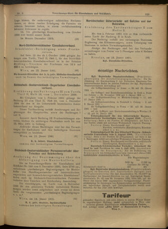 Verordnungs-Blatt für Eisenbahnen und Schiffahrt: Veröffentlichungen in Tarif- und Transport-Angelegenheiten 19010117 Seite: 16