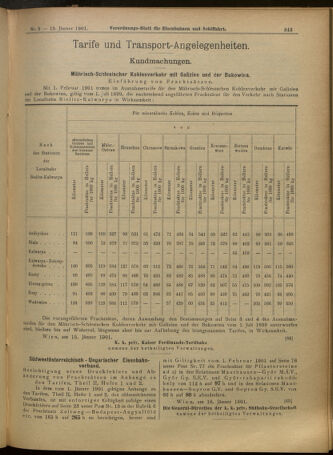 Verordnungs-Blatt für Eisenbahnen und Schiffahrt: Veröffentlichungen in Tarif- und Transport-Angelegenheiten 19010119 Seite: 15