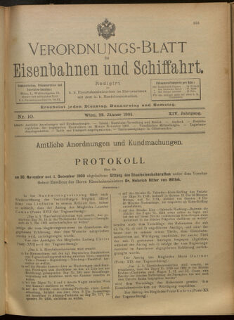 Verordnungs-Blatt für Eisenbahnen und Schiffahrt: Veröffentlichungen in Tarif- und Transport-Angelegenheiten 19010122 Seite: 1