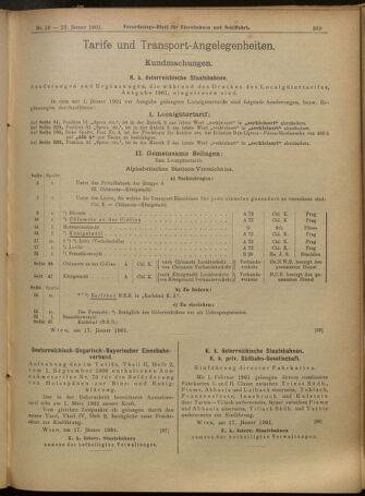 Verordnungs-Blatt für Eisenbahnen und Schiffahrt: Veröffentlichungen in Tarif- und Transport-Angelegenheiten 19010122 Seite: 14