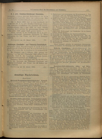 Verordnungs-Blatt für Eisenbahnen und Schiffahrt: Veröffentlichungen in Tarif- und Transport-Angelegenheiten 19010122 Seite: 16