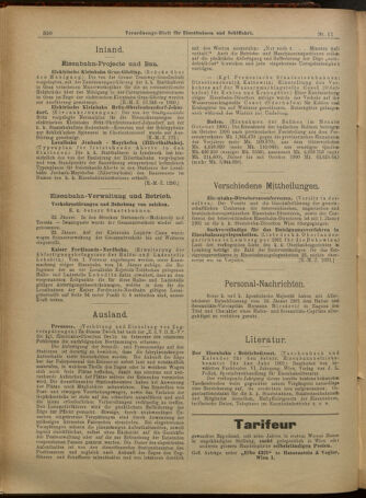 Verordnungs-Blatt für Eisenbahnen und Schiffahrt: Veröffentlichungen in Tarif- und Transport-Angelegenheiten 19010124 Seite: 10