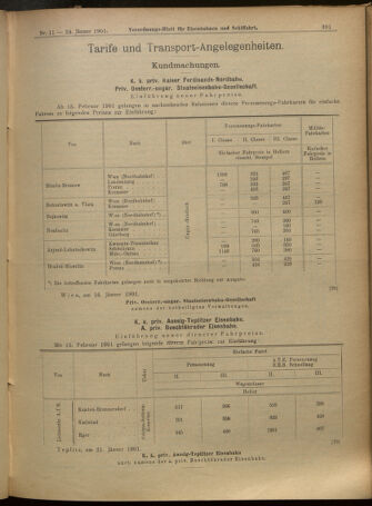 Verordnungs-Blatt für Eisenbahnen und Schiffahrt: Veröffentlichungen in Tarif- und Transport-Angelegenheiten 19010124 Seite: 11