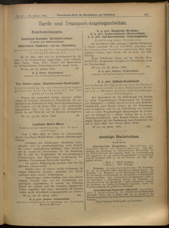 Verordnungs-Blatt für Eisenbahnen und Schiffahrt: Veröffentlichungen in Tarif- und Transport-Angelegenheiten 19010126 Seite: 7