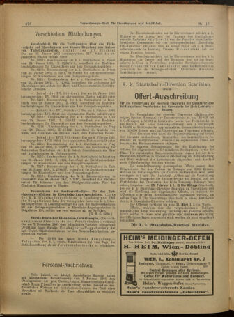 Verordnungs-Blatt für Eisenbahnen und Schiffahrt: Veröffentlichungen in Tarif- und Transport-Angelegenheiten 19010207 Seite: 10