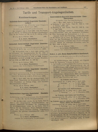 Verordnungs-Blatt für Eisenbahnen und Schiffahrt: Veröffentlichungen in Tarif- und Transport-Angelegenheiten 19010212 Seite: 7