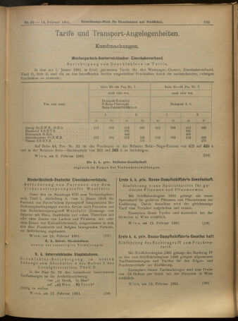 Verordnungs-Blatt für Eisenbahnen und Schiffahrt: Veröffentlichungen in Tarif- und Transport-Angelegenheiten 19010214 Seite: 15