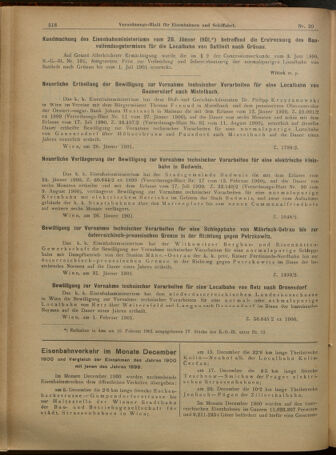 Verordnungs-Blatt für Eisenbahnen und Schiffahrt: Veröffentlichungen in Tarif- und Transport-Angelegenheiten 19010214 Seite: 2