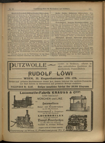 Verordnungs-Blatt für Eisenbahnen und Schiffahrt: Veröffentlichungen in Tarif- und Transport-Angelegenheiten 19010216 Seite: 11